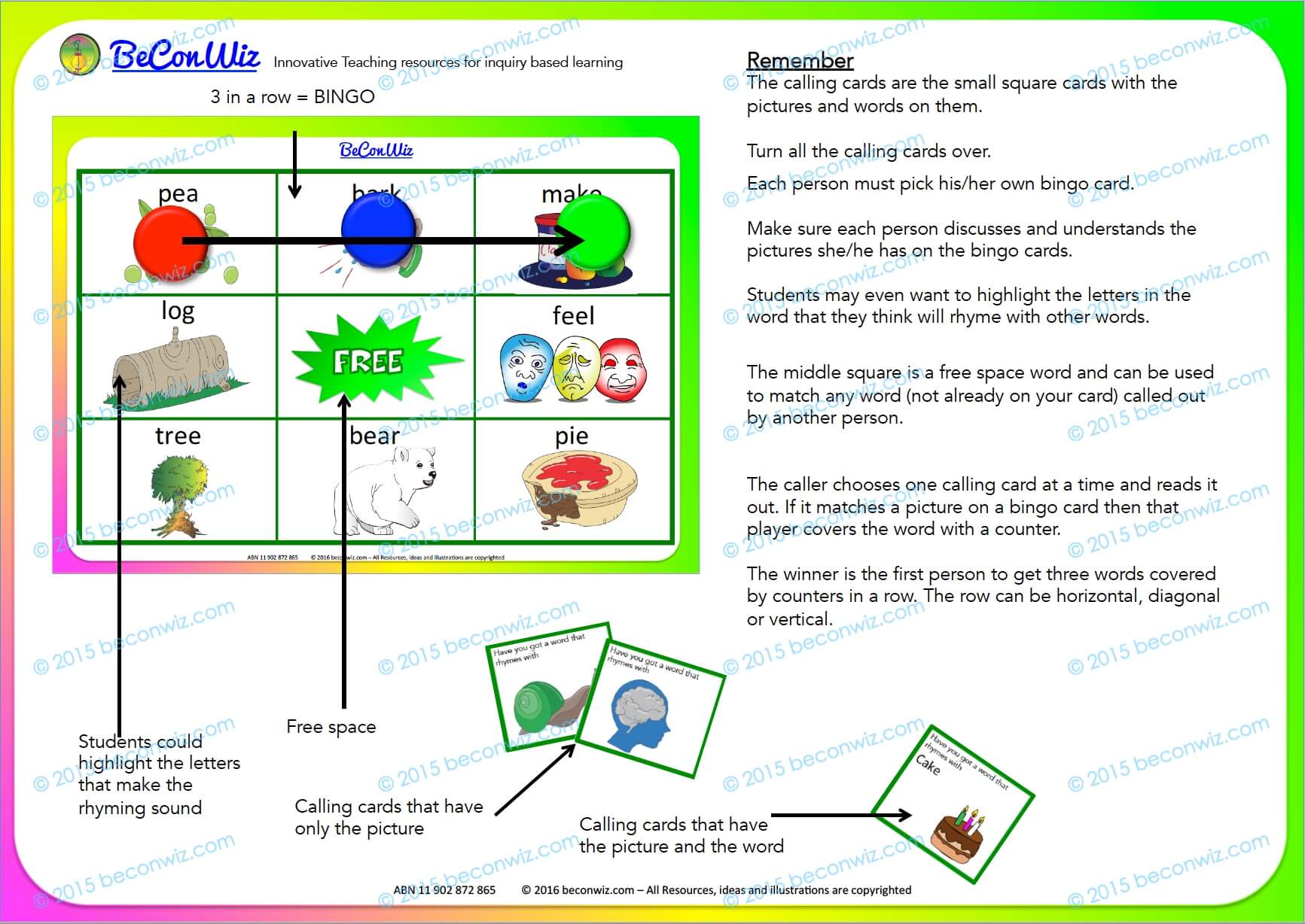 rhyming-words-bingo